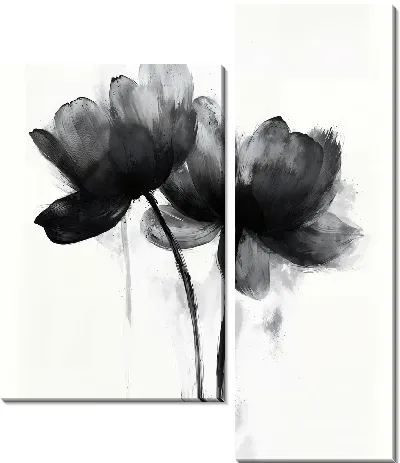 Модульная картина Черный цветок №56