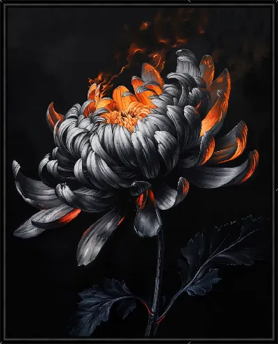 Картина Черный цветок №63