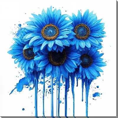 Картина маслом Синие подсолнухи