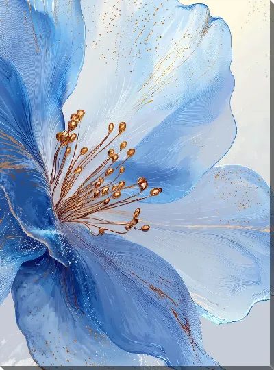 Картина маслом Синий цветок №31