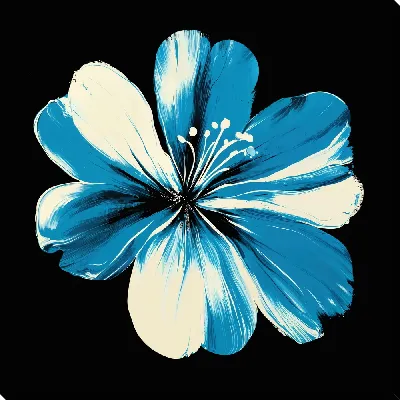 Картина маслом Синий цветок №32