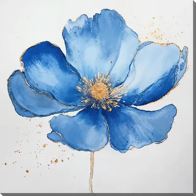 Картина маслом Синий цветок №37