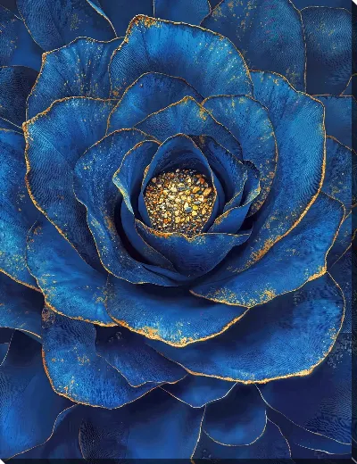 Картина маслом Синий цветок №38
