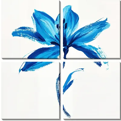 Модульная картина Синий цветок №42