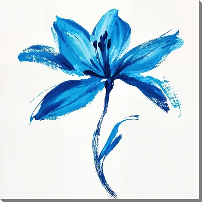 Картина маслом Синий цветок №42