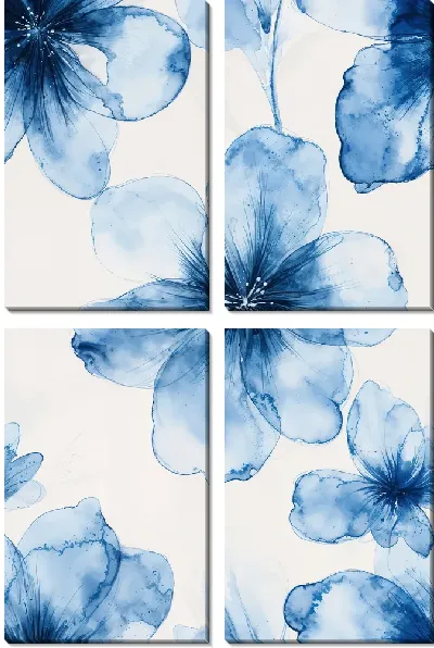 Модульная картина Синие цветы №46