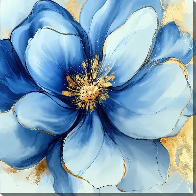 Картина маслом Синий цветок №51