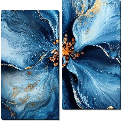 Модульная картина Синий цветок №52