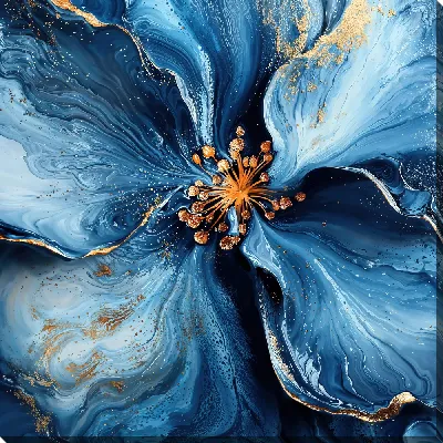 Картина маслом Синий цветок №52