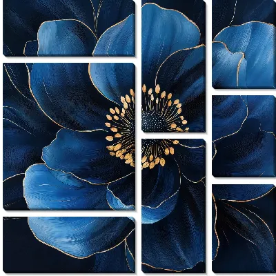 Модульная картина Синий цветок №53