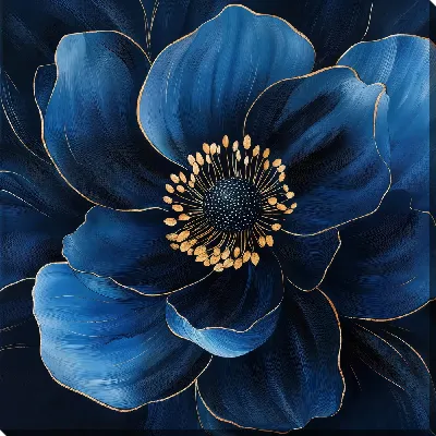 Картина маслом Синий цветок №53