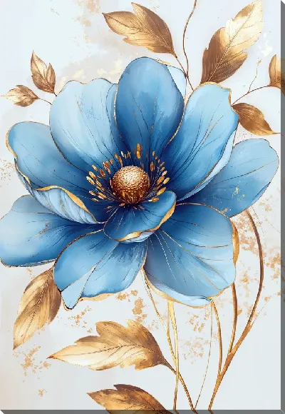 Картина маслом Синий цветок №56