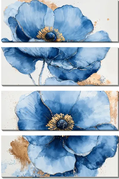 Модульная картина Синие цветы №58