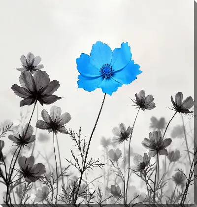 Картина маслом Синий цветок №62
