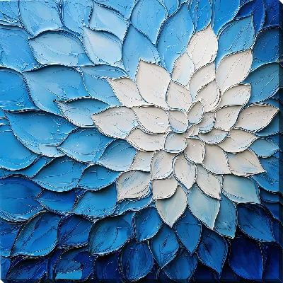 Картина маслом Синий цветок №68