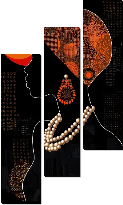 Модульная картина Стильная африканка №30