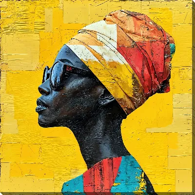 Картина маслом Стильная африканка №31