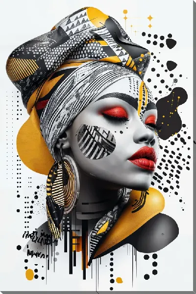 Картина маслом Стильная африканка №32