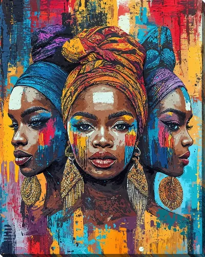 Картина маслом Стильные африканки №36