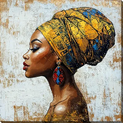 Картина маслом Стильная африканка №38