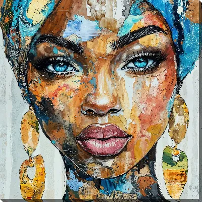 Картина маслом Стильная африканка №39