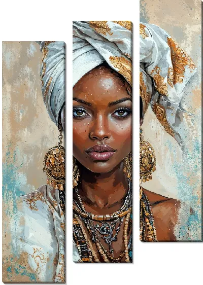 Модульная картина Стильная африканка №40