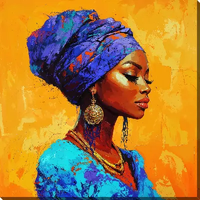 Картина маслом Стильная африканка №42