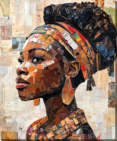 Картина маслом Стильная африканка №43