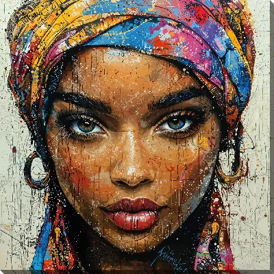 Картина маслом Стильная африканка №45