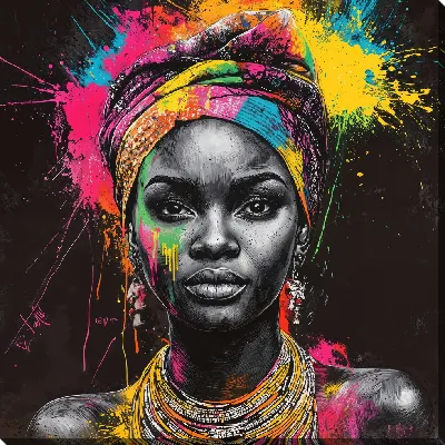 Картина маслом Стильная африканка №46