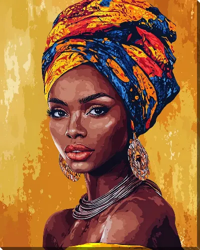 Картина маслом Стильная африканка №47