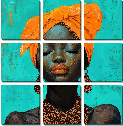 Модульная картина Стильная африканка №50