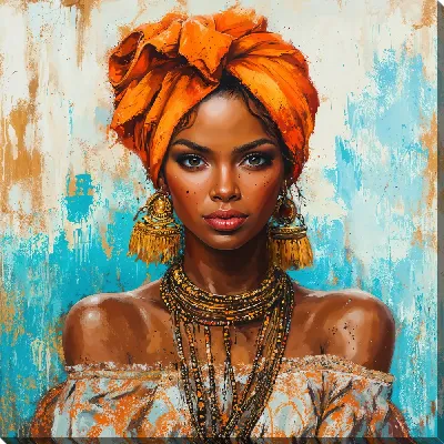 Картина маслом Стильная африканка №53