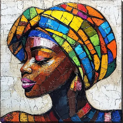 Картина маслом Стильная африканка №54