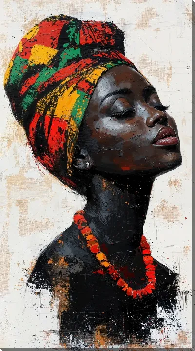 Картина маслом Стильная африканка №55