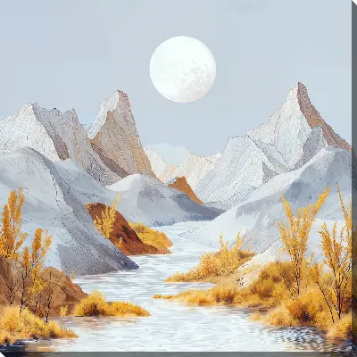 Картина маслом Золотые горы №8