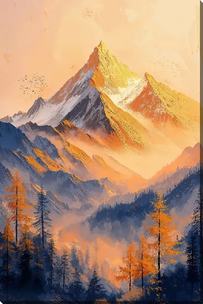 Картина маслом Золотые горы №11