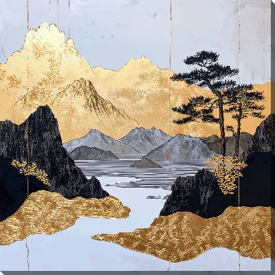 Картина маслом Золотые горы №12