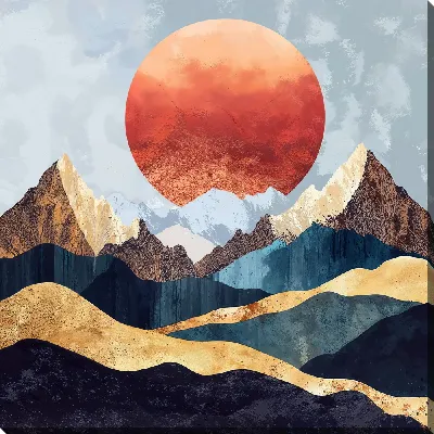 Картина маслом Золотые горы №13