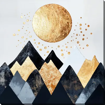 Картина маслом Золотые горы №17