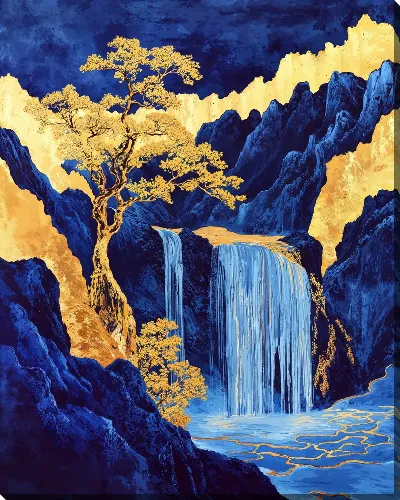 Картина маслом Золотые горы №23