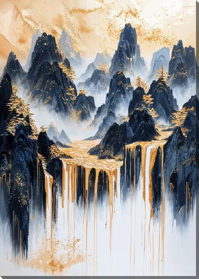 Картина маслом Золотые горы №27