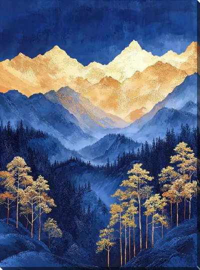 Картина маслом Золотые горы №31