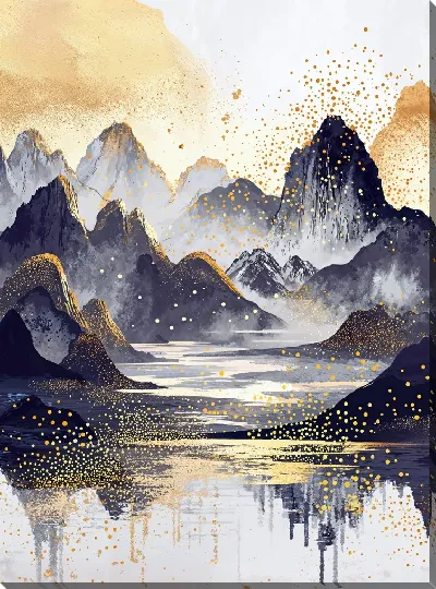 Картина маслом Золотые горы №33