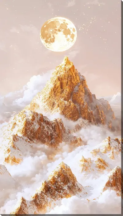 Картина маслом Золотые горы №34