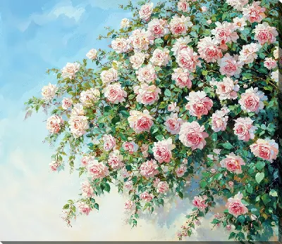 Картина маслом Розовые цветы №3