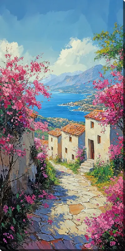 Картина маслом Розовые цветы №5