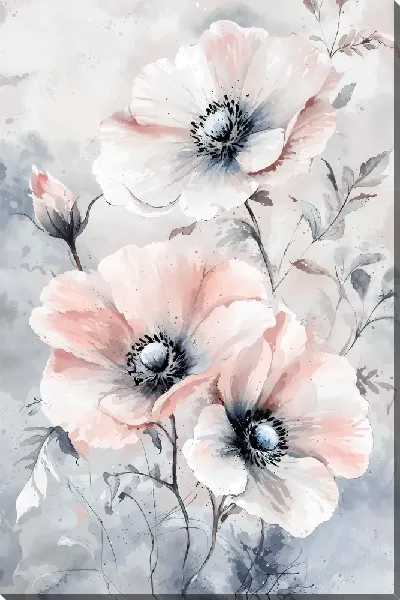 Картина маслом Розовые цветы №7