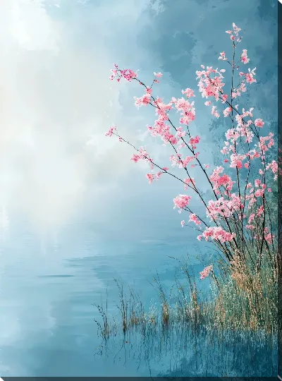 Картина маслом Розовые цветы №14