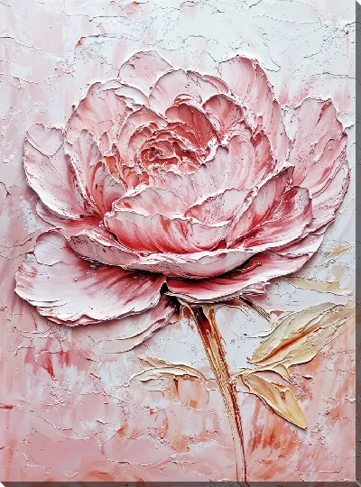 Картина маслом Розовый цветок №17